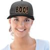 imageDALIX Boo Halloween Hat Mens Womens Flat Bill Snapback CapBlack Dark Gray