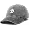 imageDALIX Skull Head Dad Hat Mens Womens Baseball Cap WashedBlack