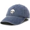 imageDALIX Skull Head Dad Hat Mens Womens Baseball Cap WashedNavy Blue