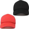 imageDALIX Solid Blank Trucker Hats Caps 2 PackBlack and Red