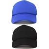 imageDALIX Solid Blank Trucker Hats Caps 2 PackBlack and Royal Blue