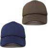 imageDALIX Solid Blank Trucker Hats Caps 2 PackBrown and Navy Blue