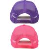 imageDALIX Solid Blank Trucker Hats Caps 2 PackHot Pink and Purple