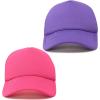 imageDALIX Solid Blank Trucker Hats Caps 2 PackHot Pink and Purple