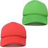 imageDALIX Solid Blank Trucker Hats Caps 2 PackRed and Kelly Green