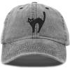 imageDALIX Black Cat Hat Womens Halloween Baseball Cap WashedBlack