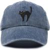 imageDALIX Black Cat Hat Womens Halloween Baseball Cap WashedNavy Blue