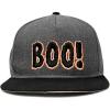 imageDALIX Boo Halloween Hat Mens Womens Flat Bill Snapback CapBlack Dark Gray