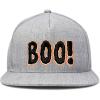 imageDALIX Boo Halloween Hat Mens Womens Flat Bill Snapback CapBlack Light Gray