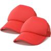 imageDALIX Solid Blank Trucker Hats Caps 2 PackRed