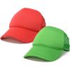 imageDALIX Solid Blank Trucker Hats Caps 2 PackRed and Kelly Green