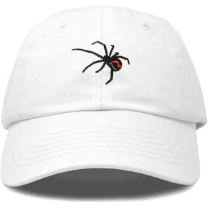 imageDALIX Black Widow Spider Hat Mens Womens Baseball CapWhite