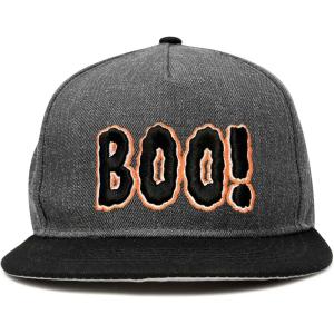 imageDALIX Boo Halloween Hat Mens Womens Flat Bill Snapback CapBlack Dark Gray