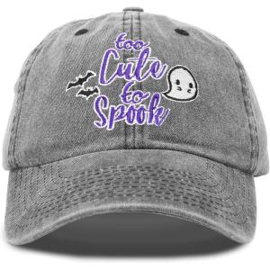 imageDALIX Halloween Hat Too Cute to Spook Womens Baseball Cap WashedBlack