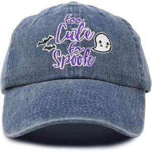 imageDALIX Halloween Hat Too Cute to Spook Womens Baseball Cap WashedNavy Blue