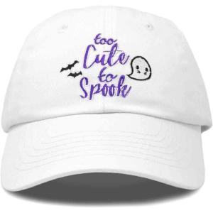 imageDALIX Halloween Hat Too Cute to Spook Womens Baseball CapWhite