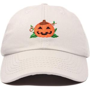 imageDALIX JackOLantern Halloween Pumpkin Hat Mens Womens Baseball CapBeige