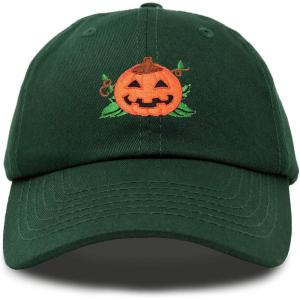 imageDALIX JackOLantern Halloween Pumpkin Hat Mens Womens Baseball CapDark Green
