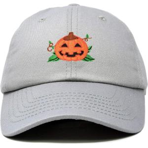 imageDALIX JackOLantern Halloween Pumpkin Hat Mens Womens Baseball CapGray