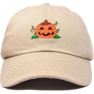 imageDALIX JackOLantern Halloween Pumpkin Hat Mens Womens Baseball CapKhaki