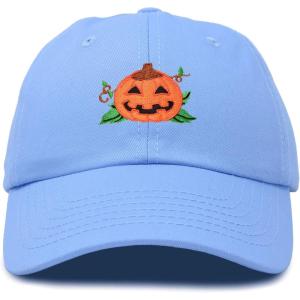 imageDALIX JackOLantern Halloween Pumpkin Hat Mens Womens Baseball CapLight Blue