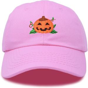 imageDALIX JackOLantern Halloween Pumpkin Hat Mens Womens Baseball CapLight Pink