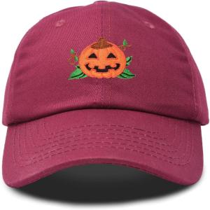 imageDALIX JackOLantern Halloween Pumpkin Hat Mens Womens Baseball CapMaroon