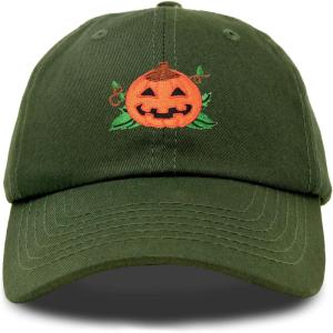 imageDALIX JackOLantern Halloween Pumpkin Hat Mens Womens Baseball CapOlive