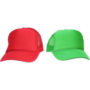 imageDALIX Mario and Luigi Hats Christmas Theme Hat Colors Halloween Costume Set Red GreenMesh