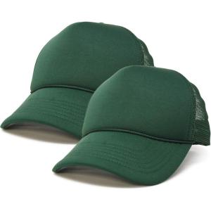 imageDALIX Solid Blank Trucker Hats Caps 2 PackDark Green