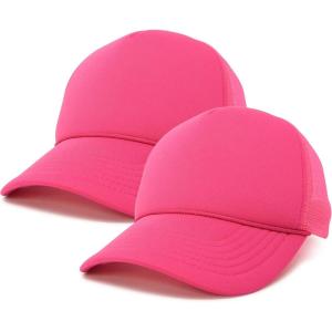 imageDALIX Solid Blank Trucker Hats Caps 2 PackHot Pink