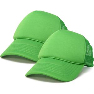 imageDALIX Solid Blank Trucker Hats Caps 2 PackKelly Green
