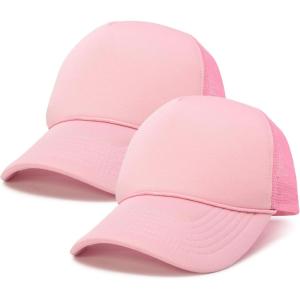 imageDALIX Solid Blank Trucker Hats Caps 2 PackLight Pink