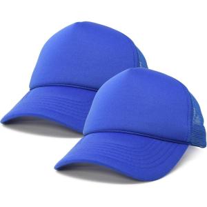 imageDALIX Solid Blank Trucker Hats Caps 2 PackRoyal Blue