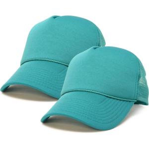 imageDALIX Solid Blank Trucker Hats Caps 2 PackTeal