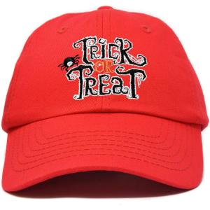 imageDALIX Trick or Treat Hat Womens Halloween Baseball CapRed