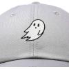 imageDALIX Ghost Embroidered Mens Womens Cotton Dad Hat Baseball Cap AdjustableGray