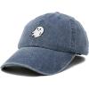 imageDALIX Ghost Embroidered Mens Womens Cotton Dad Hat Baseball Cap AdjustableNavy Blue Vintage