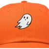 imageDALIX Ghost Embroidered Mens Womens Cotton Dad Hat Baseball Cap AdjustableOrange