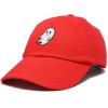 imageDALIX Ghost Embroidered Mens Womens Cotton Dad Hat Baseball Cap AdjustableRed