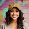 imageDALIX Ghost Embroidered Mens Womens Cotton Dad Hat Baseball Cap AdjustableWashed Gold