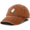 imageDALIX Ghost Embroidered Mens Womens Cotton Dad Hat Baseball Cap AdjustableWashed Orange