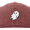 imageDALIX Ghost Embroidered Mens Womens Cotton Dad Hat Baseball Cap AdjustableWashed Red