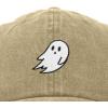 imageDALIX Ghost Embroidered Mens Womens Cotton Dad Hat Baseball Cap AdjustableWashed Stone White