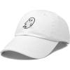imageDALIX Ghost Embroidered Mens Womens Cotton Dad Hat Baseball Cap AdjustableWhite
