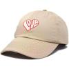 imageDALIX Love Heart Embroidered Dad Cap Cotton Baseball Cap WomenKhaki