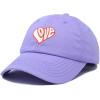 imageDALIX Love Heart Embroidered Dad Cap Cotton Baseball Cap WomenLavender