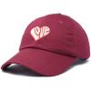 imageDALIX Love Heart Embroidered Dad Cap Cotton Baseball Cap WomenMaroon