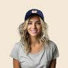 imageDALIX Love Heart Embroidered Dad Cap Cotton Baseball Cap WomenNavy Blue