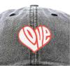 imageDALIX Love Heart Embroidered Dad Cap Cotton Baseball Cap WomenWashed Black